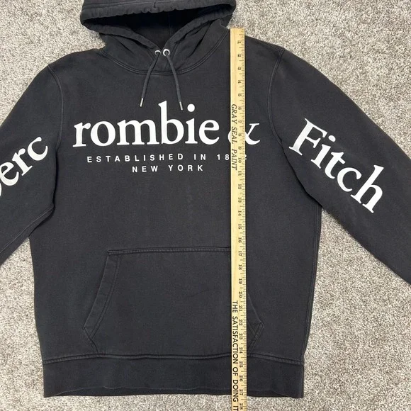 Abercrombie & Fitch Exploded Logo Hoodie Sweatshirt Big Logo Men Size Large Fade - Picture 4 of 8